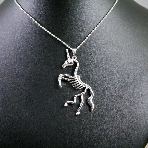 Alloy Unicorn Skeleton/Bones Pendant Necklace - Picture 2 of 5
